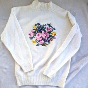 Vintage Woodstock by Bernard Lambswool Angora White Sweater Size 36 / Medium